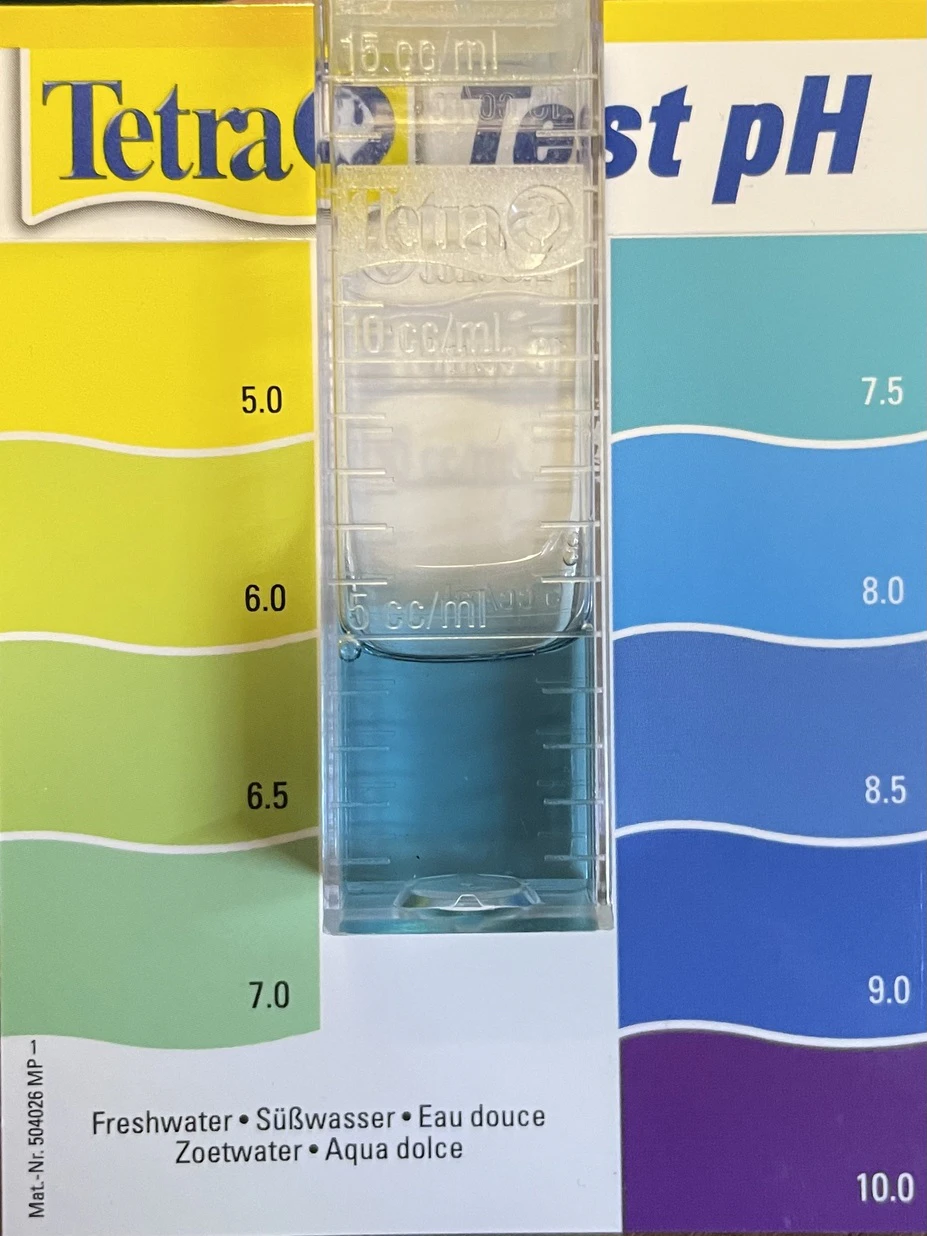 色のついた液の入った試験管の写真